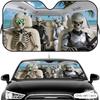 Alien Skeleton Crew Sun Visor Reusable Aluminum Foil Car Windshield Sun Visor UV Protector Heat Insulation Cover Shade