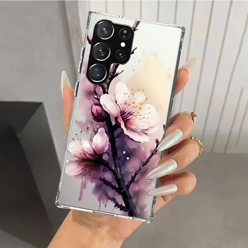 Cherry Blossom Tree Phone Case for Samsung Galaxy S26 S24 S23 Ultra S25 Edge S22 S21 Plus S20 FE + Soft Print Shell Funda Galaxy