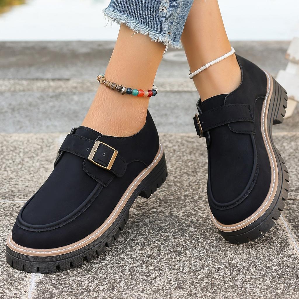Fashion Big Size British Style Increase Platform Small Leather Shoes for Women  New Cross-border Mary Jane Retro Loafer Shoes