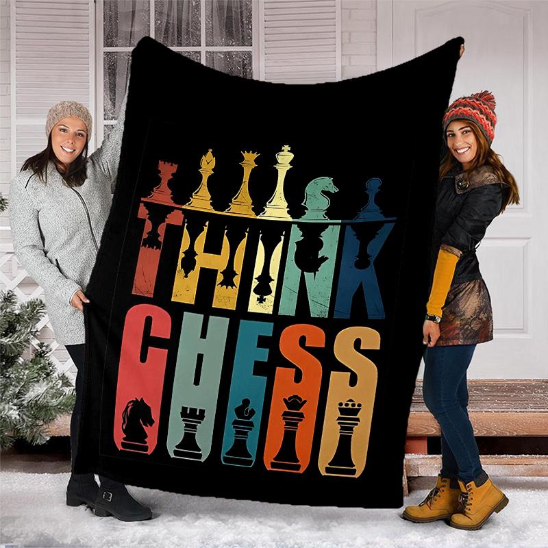 Chess Theme Printed Blanket - Perfect for Couch, Bed, Travel & Outdoor Use | Machine Washable, Cozy & Durable.