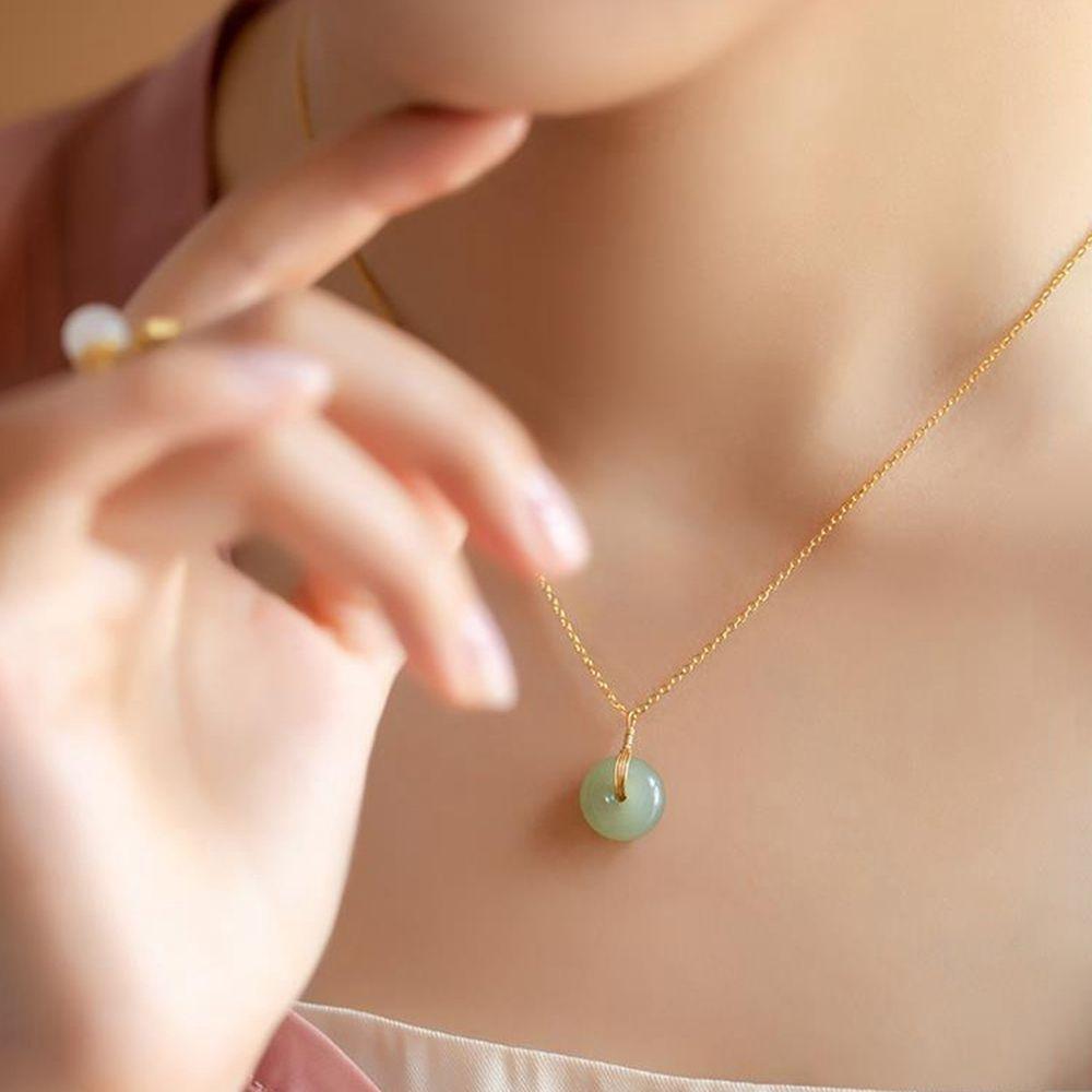 Green Transfer Bead Clavicle Chain Female Necklace   Necklace Korean Style Jewelry