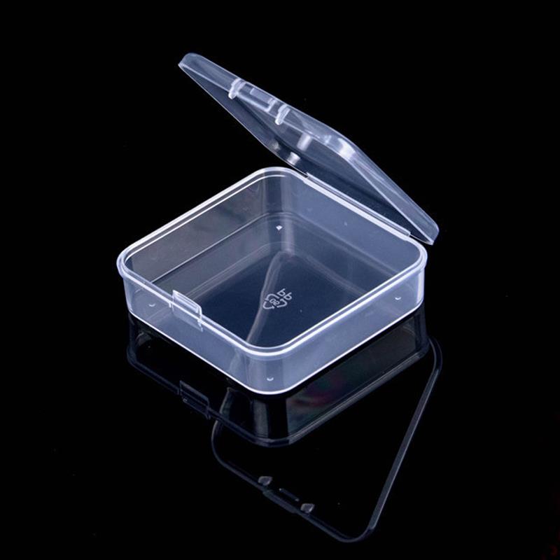 Hot Selling Plastic Box Square Storage Box Packaging Box Jewelry Ring Hair Clips Storage Box Translucent PP Geometric Waterproof