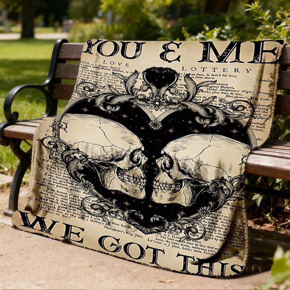 1pc Skulls, Love Outdoor Soft Blanket Ultra Plush, Warm, Versatile, and Easy Care for Camping, and