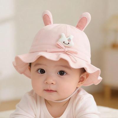 2026 Niedlicher kleiner Kaninchen Eimerhut - Koreanischer Stil Frühling & Herbst Fischerhut für Jungen & Mädchen
