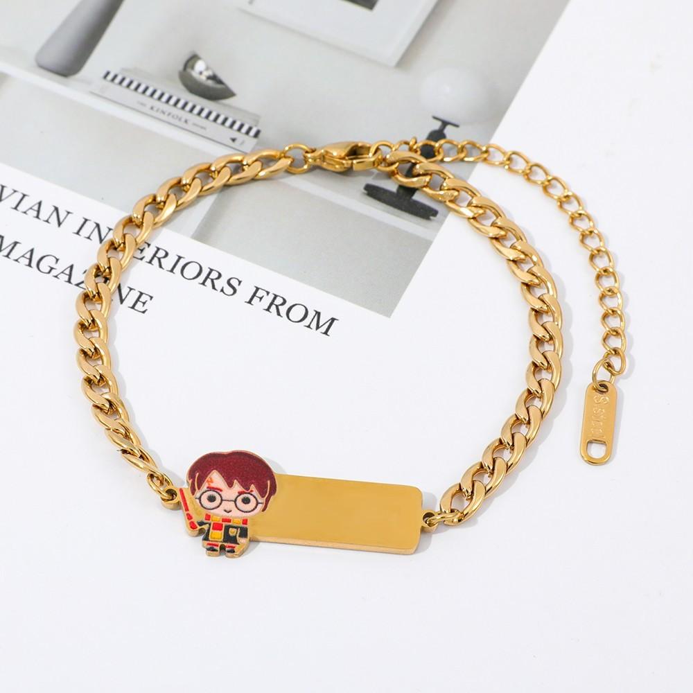 Stitch Hand Chain For Children With Creative Heart Shape Design And Electroplated Zinc Alloy Material