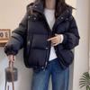 Cappotto Invernale da Donna con Cappuccio Oversize in Cotone Spesso Caldo Largo Piumino Femminile Tinta Unita Moda Cerniera Capispalla