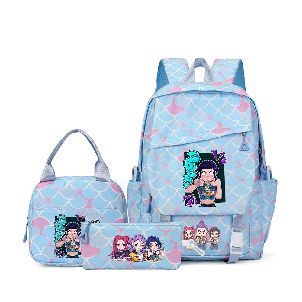 Witch Hunters Three-Piece Backpack Kpop Demon Unters Printed Backpack Lunch Bag