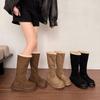 Thick-soled Snow Boots Women's 2025 New Winter Velvet Thickened Thermal Boots High-heeled Small High Cotton Boots