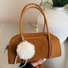 Autumn New Suede Material Bowling Bag Women's Niche Casual High Value Single Shoulder Messenger Bag