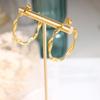 Roman Designer Twisted Wire C-Shaped Earrings, Titanium Steel with 18K Gold Plating, Personalized Design, Versatile Temperament.