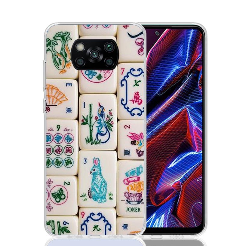 Creative Mahjong Phone Case For Xiaomi Poco F7 Ultra X7 X6 Pro X5 Redmi 15 15C 13 13C 12 12C 10 10A 10C 9 9A 9C 9T Shell Poco X7