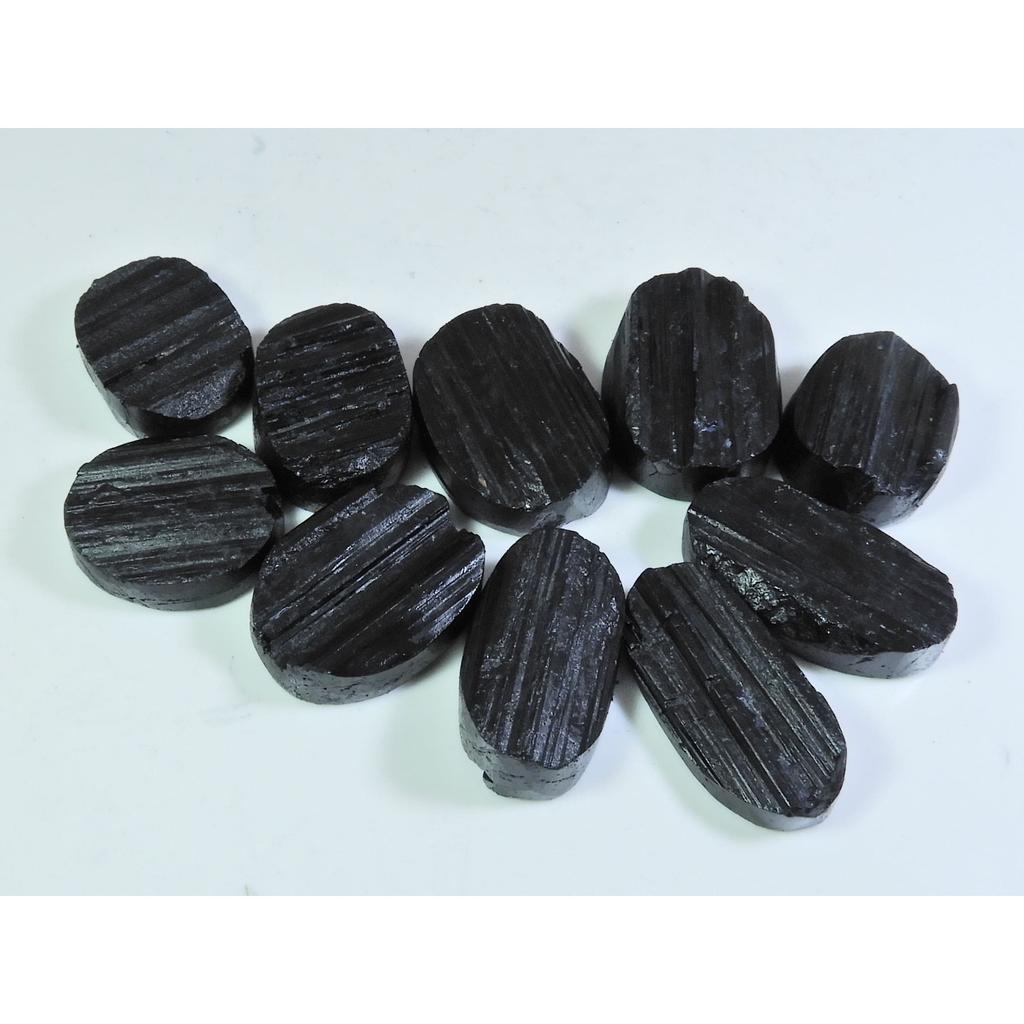 490Cts.Natural Black Tourmaline Oval Shape Cabochon Loose Gemstone 10Pcs Lot C-340