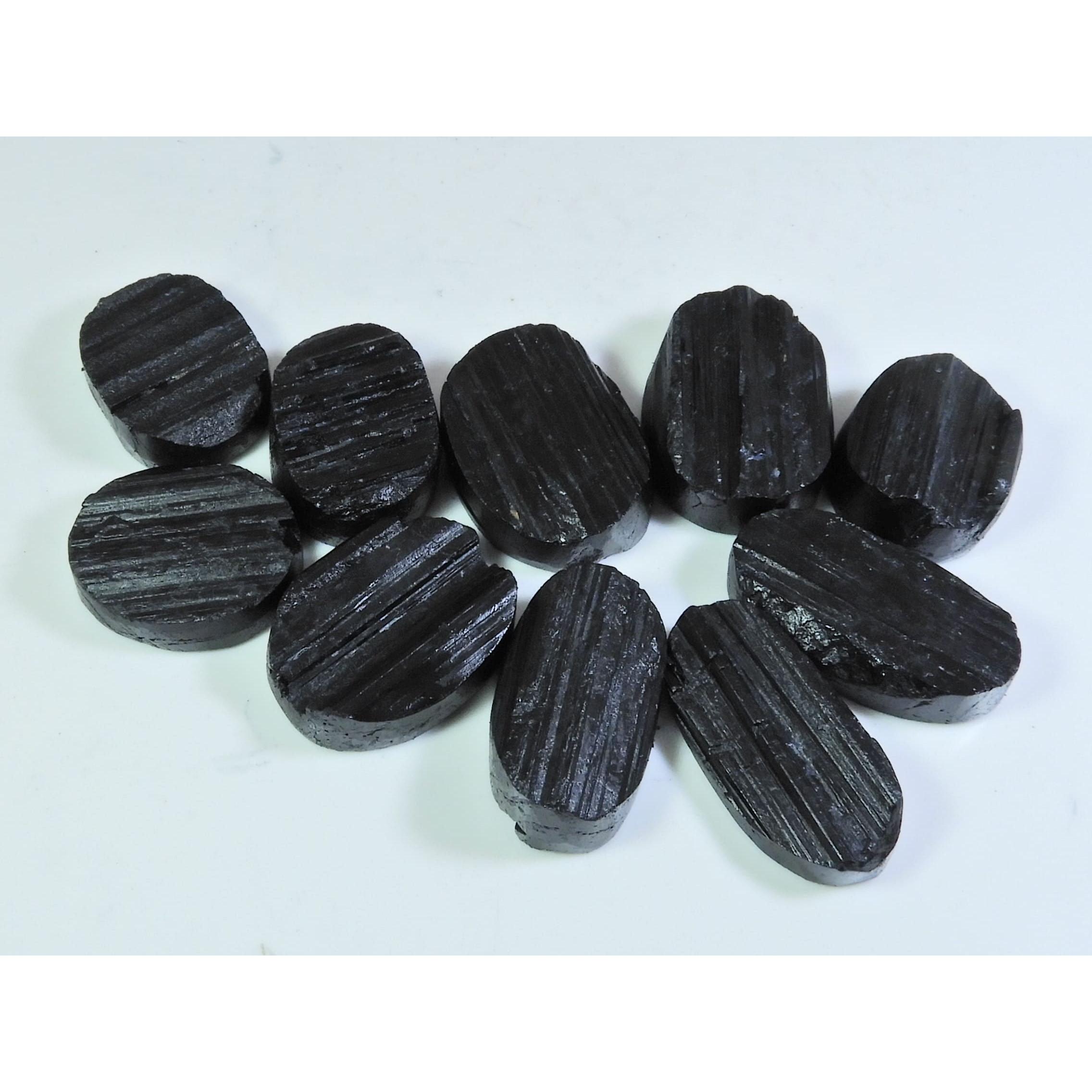 

490Cts.Natural Black Tourmaline Oval Shape Cabochon Loose Gemstone 10Pcs Lot C-340