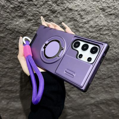 Case For Samsung Galaxy A16 A06 A17 A07 A55 A35 A15 A54 A14 A23 A13 A04S S24FE With Lanyard Ring Stand Camera Protect Cover