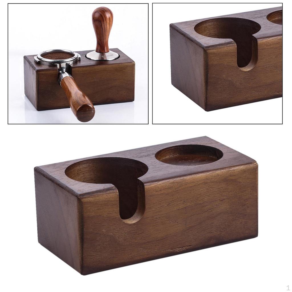 Beech Wood Manual Coffee Tamper Holder Bracket Station Tamping Tool Stand Rustic Barista Tools for ,