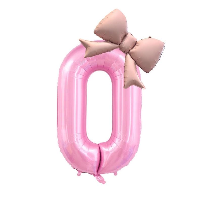 40 Inch Birthday Number Ballons Girls Princess Birthday Pink Bownot Balloons Wedding Party Ballons Jumbo Number Balloon