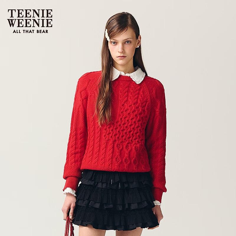 Женский вязаный свитер Teenie Weenie Bear M красный