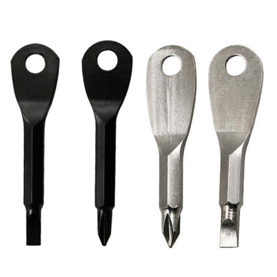 Screwdriver Keychain Mini Chrome Vanadium Alloy Steel Hand Tool Slotted/Phillips Screwdriver Key Ring for Outdoor