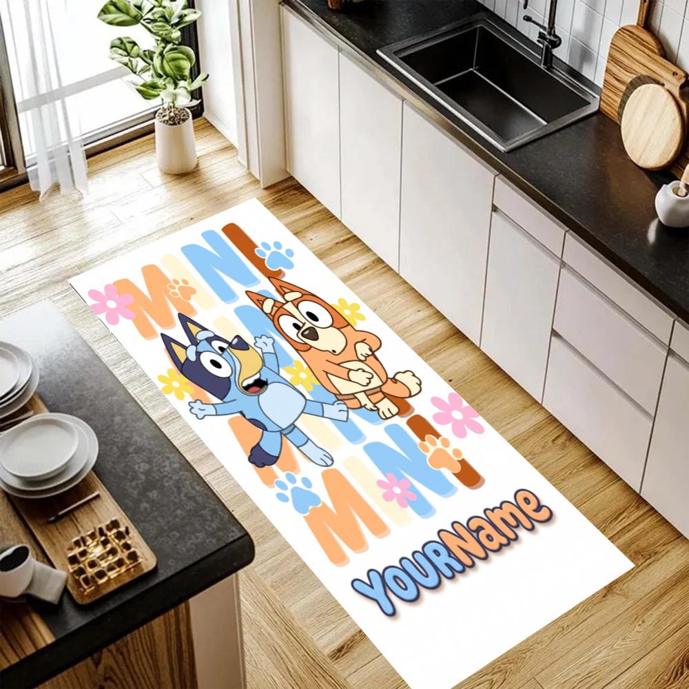 Bluey Customize Your Name Kitchen Rug Runner Rug Laundry Mat Hallway Entryway The Best Gift Choice