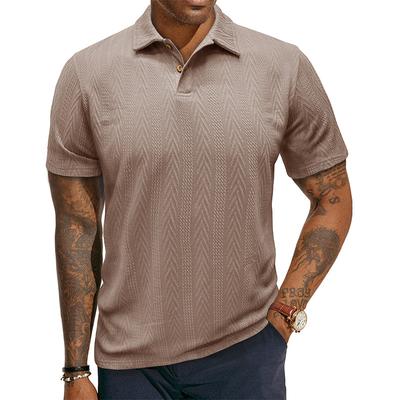 Summer New Men's Short-sleeved Jacquard Polo Shirt