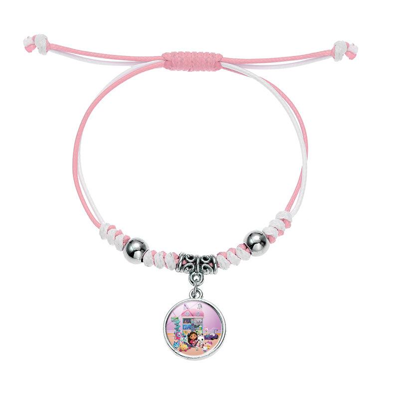 1Pc Stitch Blue Cartoon Braided Cord Stretch Bracelet, Stitch Wristband