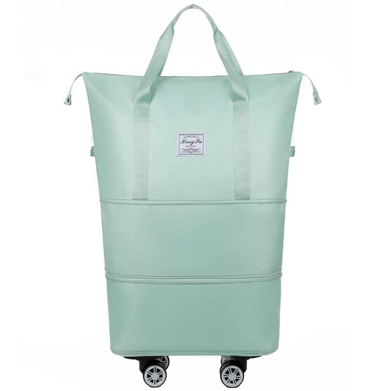 Unisex Expandable Large-Capacity Travel Duffel Bag with Wheels, Foldable Boarding Luggage for Business Trips and Shopping.