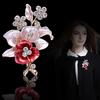 Shiny Rhinestones Flower Jewelry Women Girls Fashion Scarf Shawl Brooch Pin