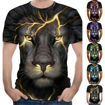 Νέο καλοκαιρινό ανδρικό μπλουζάκι μόδας Personality Colorful Lions εμπριμέ Ανδρικό T-shirt Top