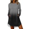 Women's Casual Long Sleeve Printed Neck Dress