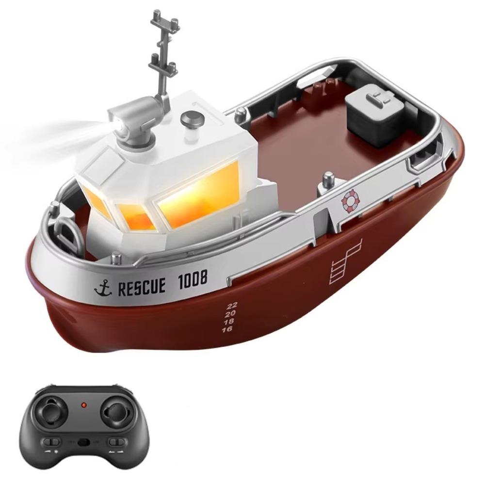 

Electric Watercraft RC Tugboat 1:32 Scale Mini RC Boat Remote Control Ship Boys Girls коричневый