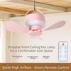 USB Rechargeable Hanging Fan Light LED Light Ceiling Lamp Wireless Ceiling Fan Light  Home Use