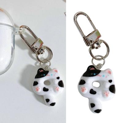 Cat Shapes Keychain Pendant Elegant Doughnuts Animal Charm Key Rings Handmade Key Chain Ornament for Bag and Phone