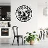 Shark Palm Tree Metal Wall Sign Black Address Phone Name Plate Indoor Outdoor Decor