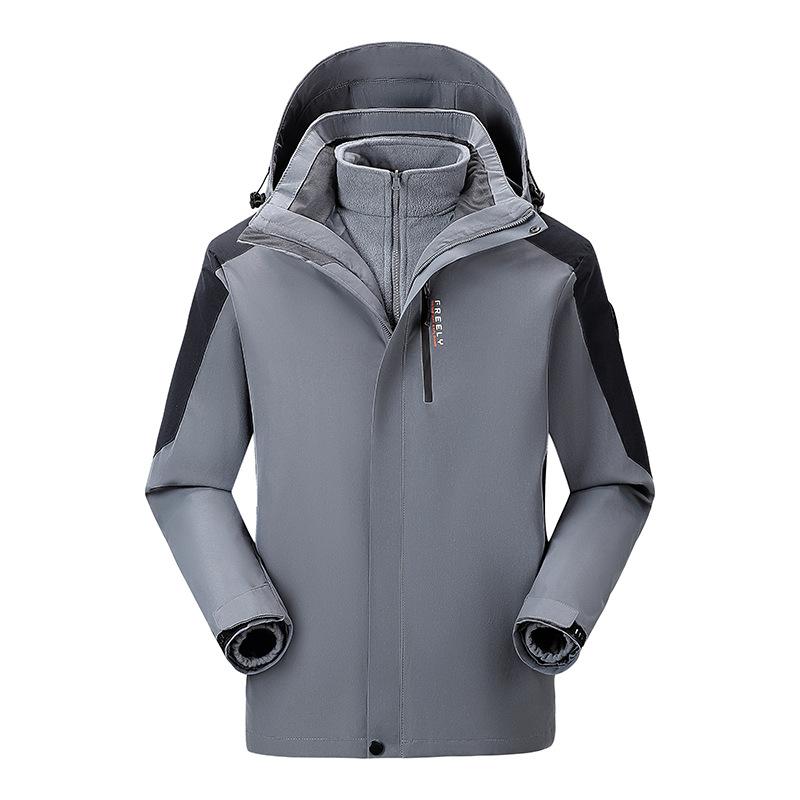 Autumn and Winter Style Jacket, Windproof and Waterproof Jacket, Three-in-one Removable Gold Mink Velvet Liner, Warm Mountaineering Jacket