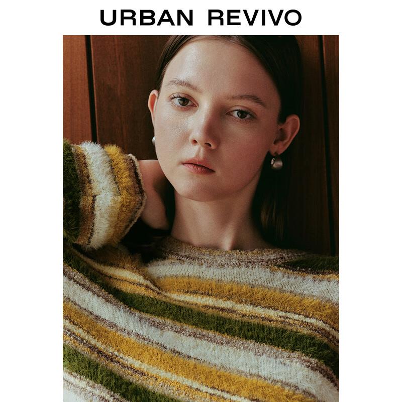 UR Women's Retro Color-Block Textured Knit Sweater