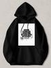 Black Pullover Hoodie with STEAM Graphic Print Featuring Science Technology Engineering Art Architecture Mathematics Text Unisex C