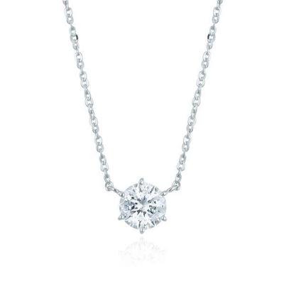 [Puremond] Simulant Diamond 1ct Solitaire Women's Necklace OTS321405DWW