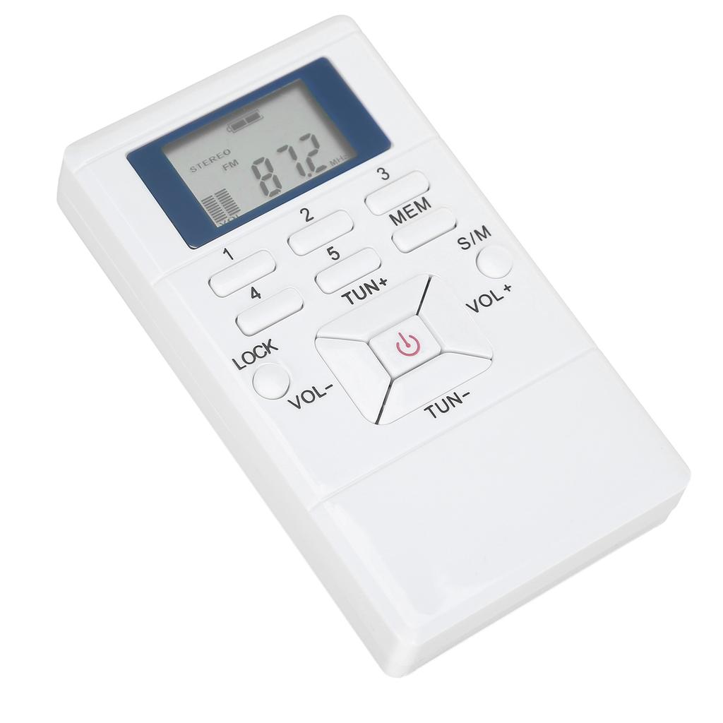 QQT102 Professional Radio Portable FM Stereo Receiver with LCD Display Earphone