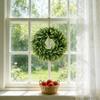 2pcs 20cm Artificial Eucalyptu Wreaths Spring Summer Round Faux Greenery Wreath for Wall Window Rustic Home Outdoor Indoor Decor