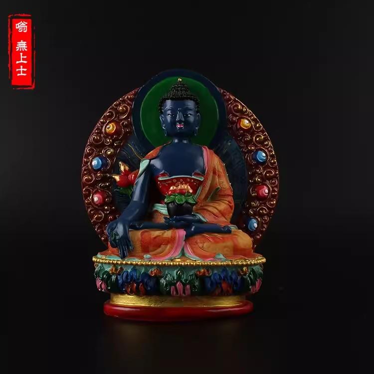 Soška Buddhy, Vadžrapáni, Král hustých stop, bódhisattva, ručně malovaná, malá soška Buddhy