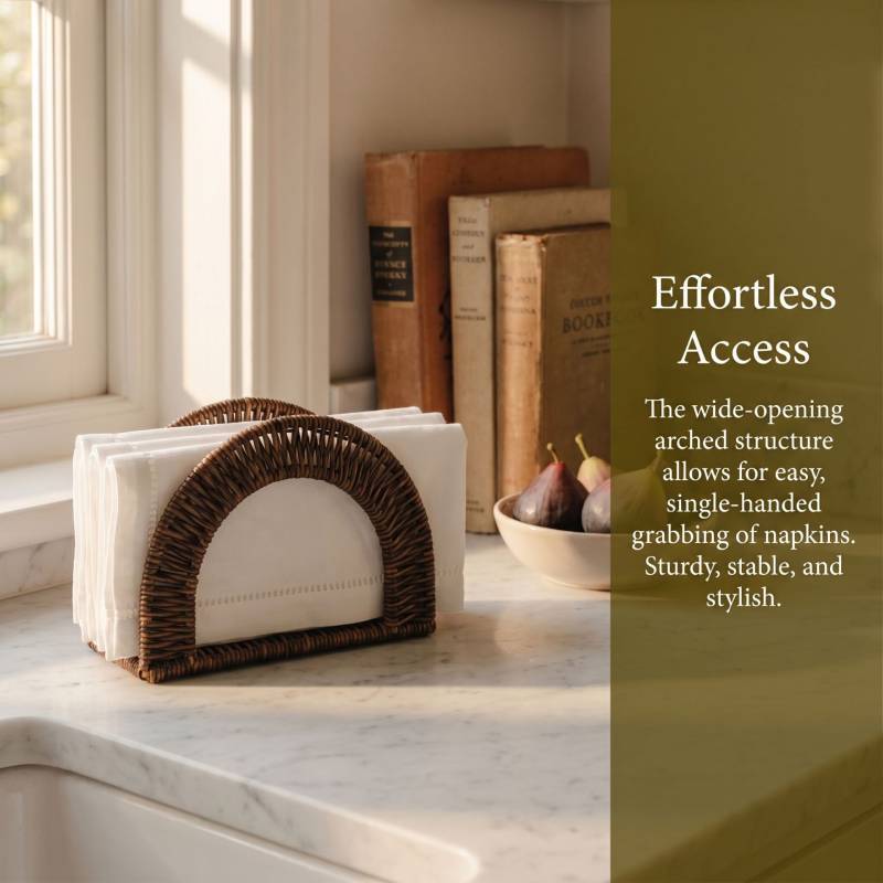 Napkin Holder For Kitchen And Dining Room With Washable Design And Retro Style