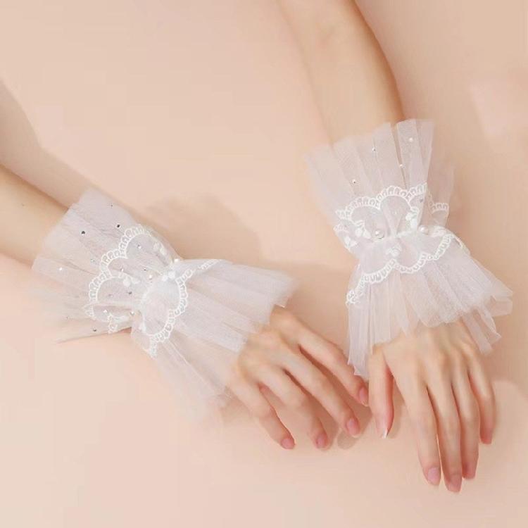 Ruche nepmouwen trui kanten manchetmouwen elegante decoratieve mouwen elastische armmouwen Franse overhemdmouwen
