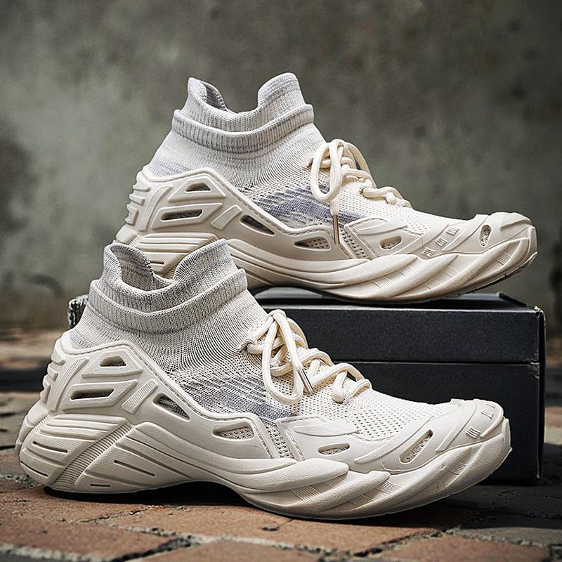 2025 New Casual Fly-woven Shoes Octopus Socks Shoes Mecha Shoes Platform Versatile Fashion Sports Trendy Shoes