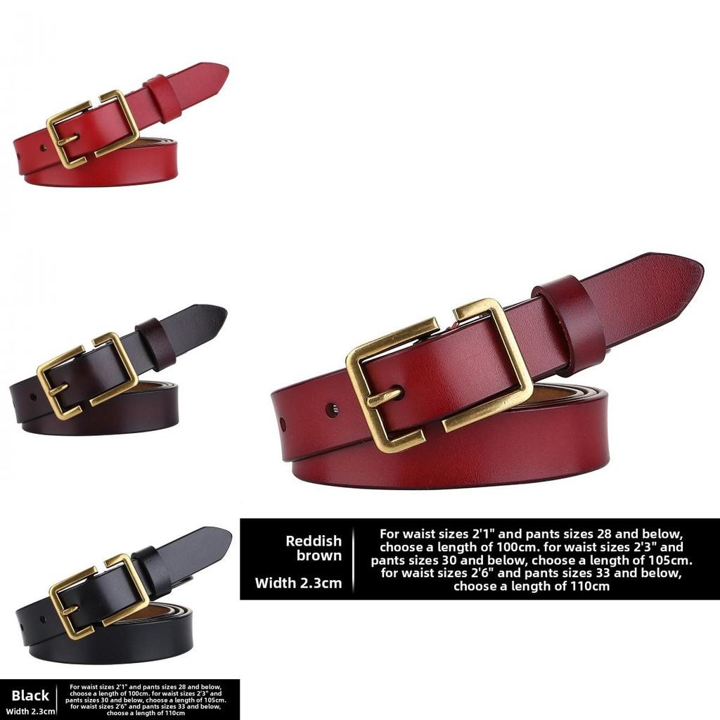 Womens Leather Belt With Stylish Square Pin Buckle For Daily Use