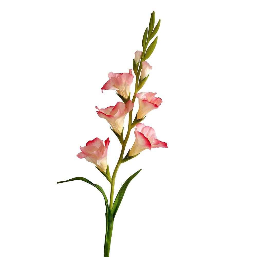 NEW Multicolor Gladiolus Artifiical Flower Green Leaves DIY Faux Flower Ornament Photo Props Artifiical Gladiolus Flower Wedding