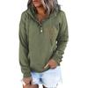 Women's Pullover Hoodies Tops Letter Printing Casual Button Down Long Sleeve Pocket Sweatshirts