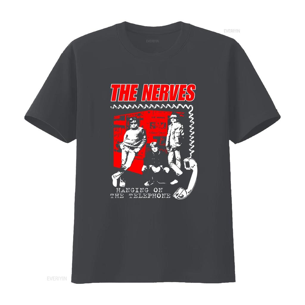 Das Nerven am Telefon hängen T-Shirt für Herren Retro Rockband Design Vintage Gewaschen Lässiges Atmungsaktives Oberteil Für Den Täglichen Gebrauch