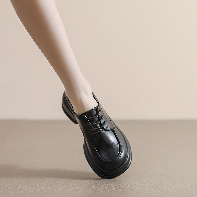 

Weiwei Women s Retro British Chunky Heel Lace-up Loafers 43 чорний