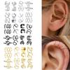 8 Pairs Of C-type Letter Ear Clip Set Without Ear Holes