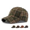 Unisex Distressed Plaid Baseball Cap Vintage Adjustable Sun Hat for Men Women Outdoor Sports